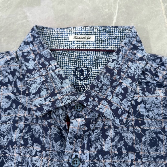 Men’s Bugatchi Floral Patterned Long Sleeve Button Down Dress Shirt Shaped Fit - Picture 5 of 16